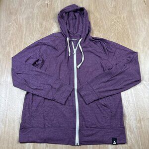 American Giant Hoodie Women's Large Burgundy Long Sleeve Full Zip USA Made. Cond